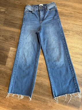 sofia by sofia vergara Medium Blue Wide-Leg Jeans with Raw Hem